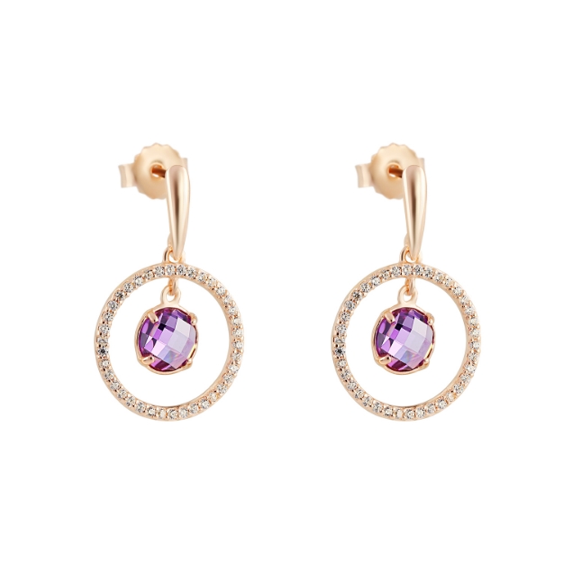 Picture of Earrings amethyst, CZ