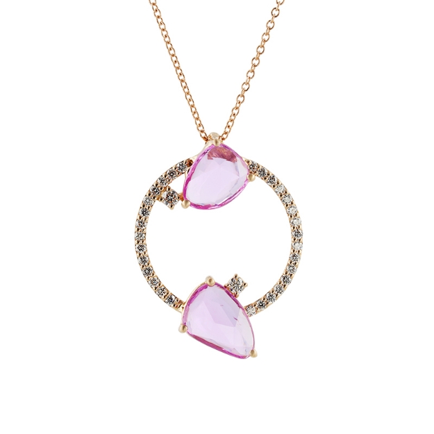 Picture of C&C Necklace with Pink Sapphires and Diamonds