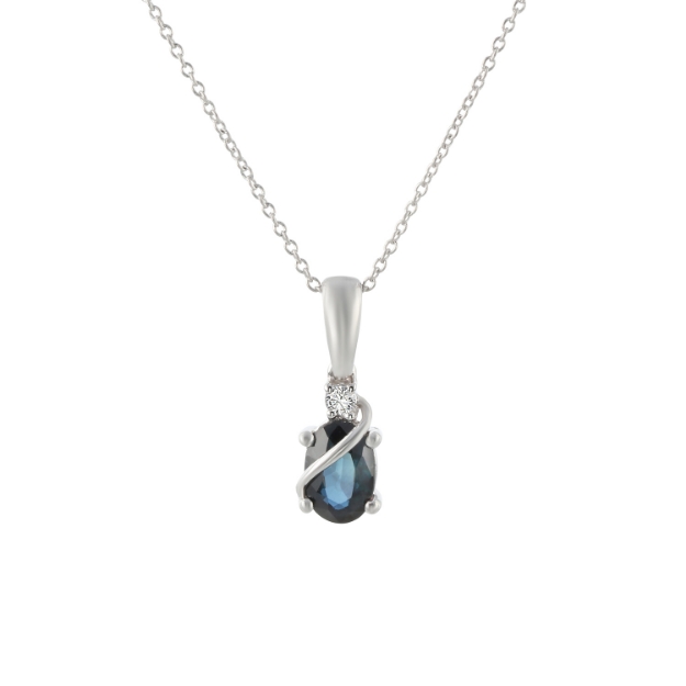 Изображение Колье с сапфиром и бриллиантом